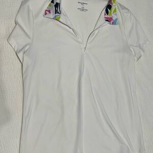 Tommy Bahama White Fitted Polo T-Shirt